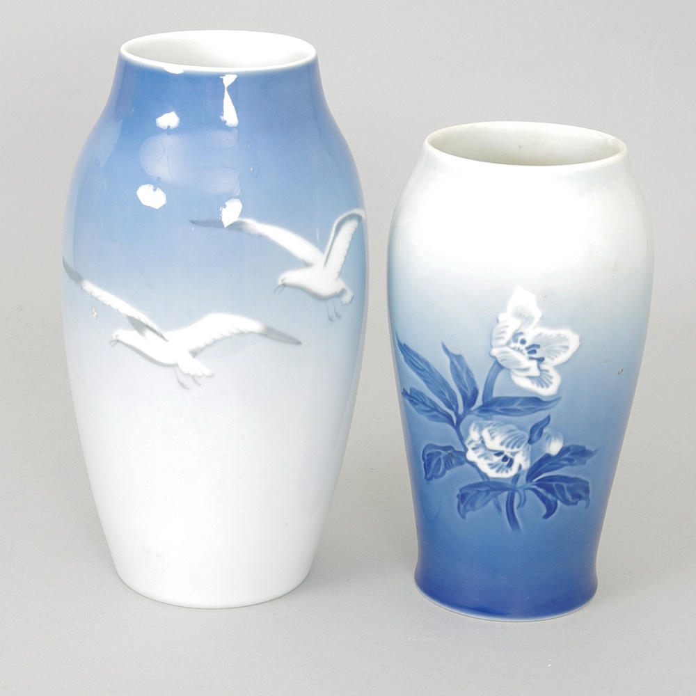 VASER, 2 stycken, porslin, Bing & Gröndal.