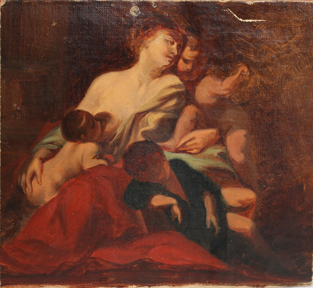 JOHN GEORG ARSENIUS. TILLSKRIVEN. Olja på pannå, 1800-tal.