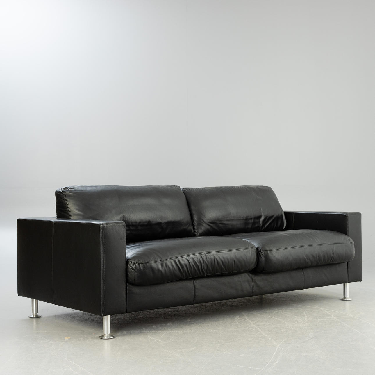 Rolf Benz. 2-Sitzer / Sofa, Leder schwarz. Möbel - Sofas & Sitzgruppen