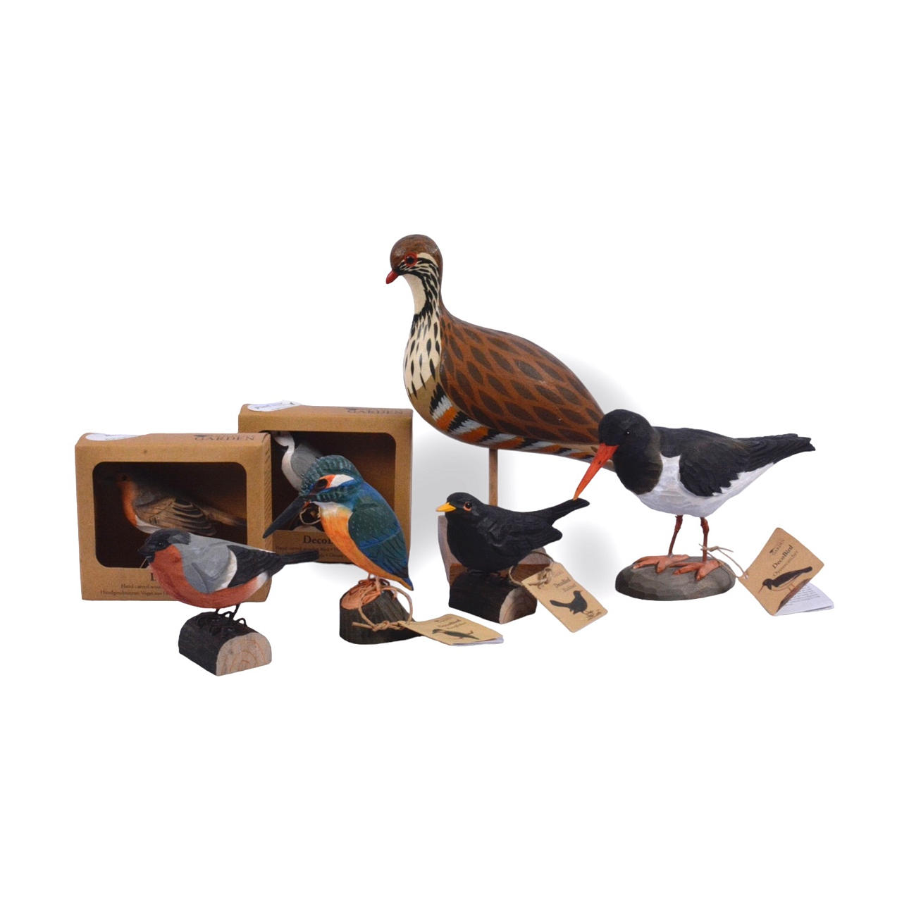 FÅGLAR, 7 st, trä, bl a Deco Bird.