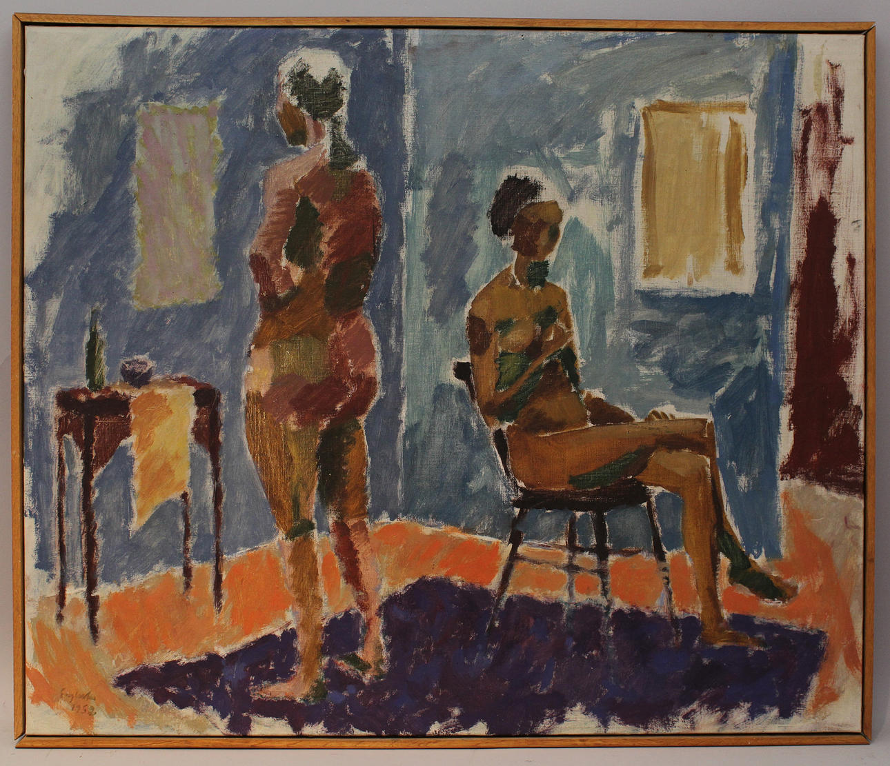 BERTIL ENGLERT. Modeller. Olja på duk. Signerad Englert och daterad 1952.