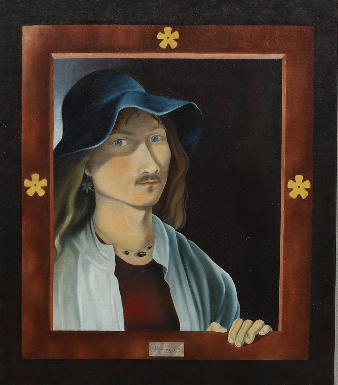 HAWK ALFREDSON. Oil on canvas, portrait, signed, dated 1980.