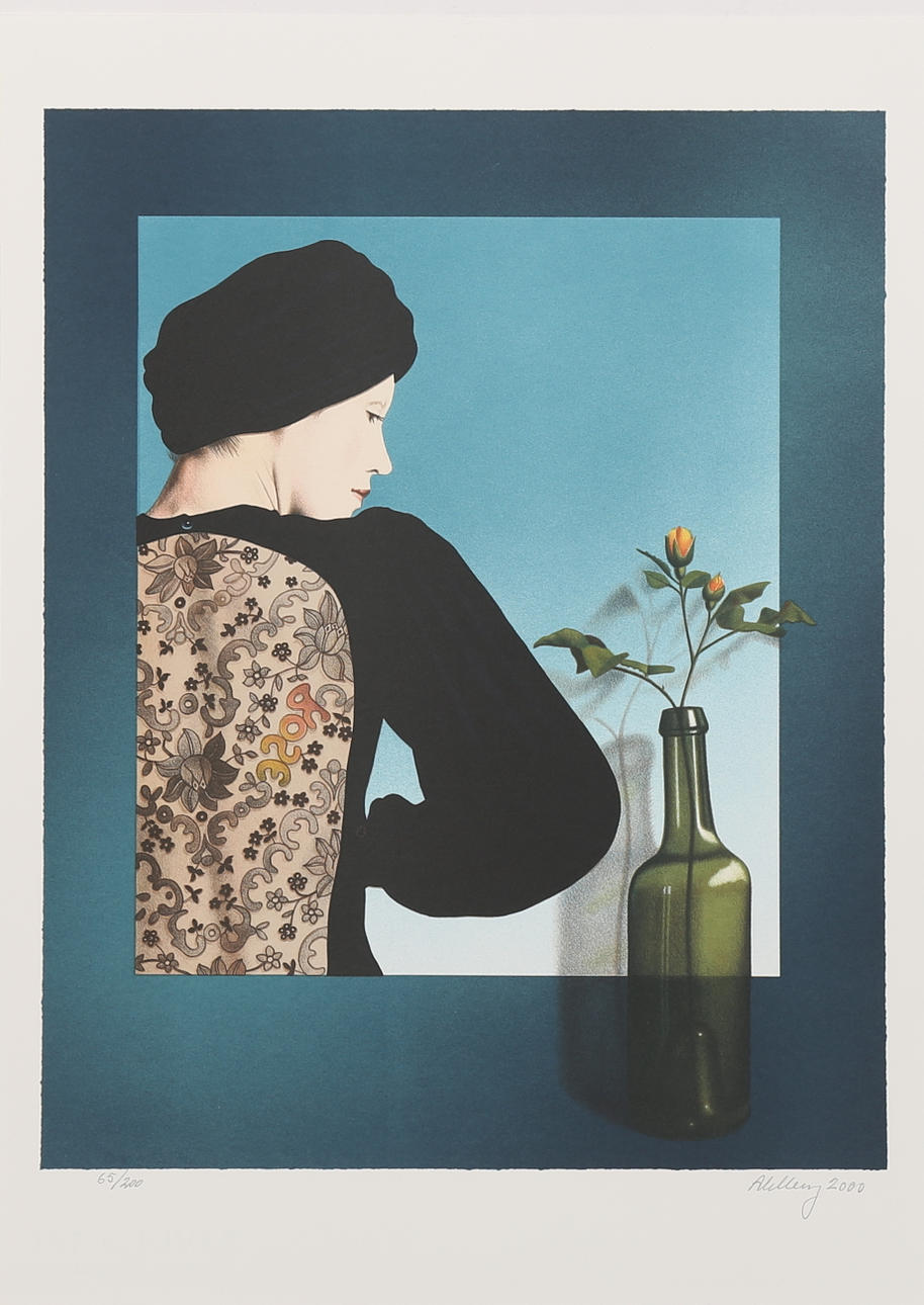 OLE AHLBERG. Modell, färglitografi, signerad Ahlberg och daterad 2000 samt numrerad 65/200.