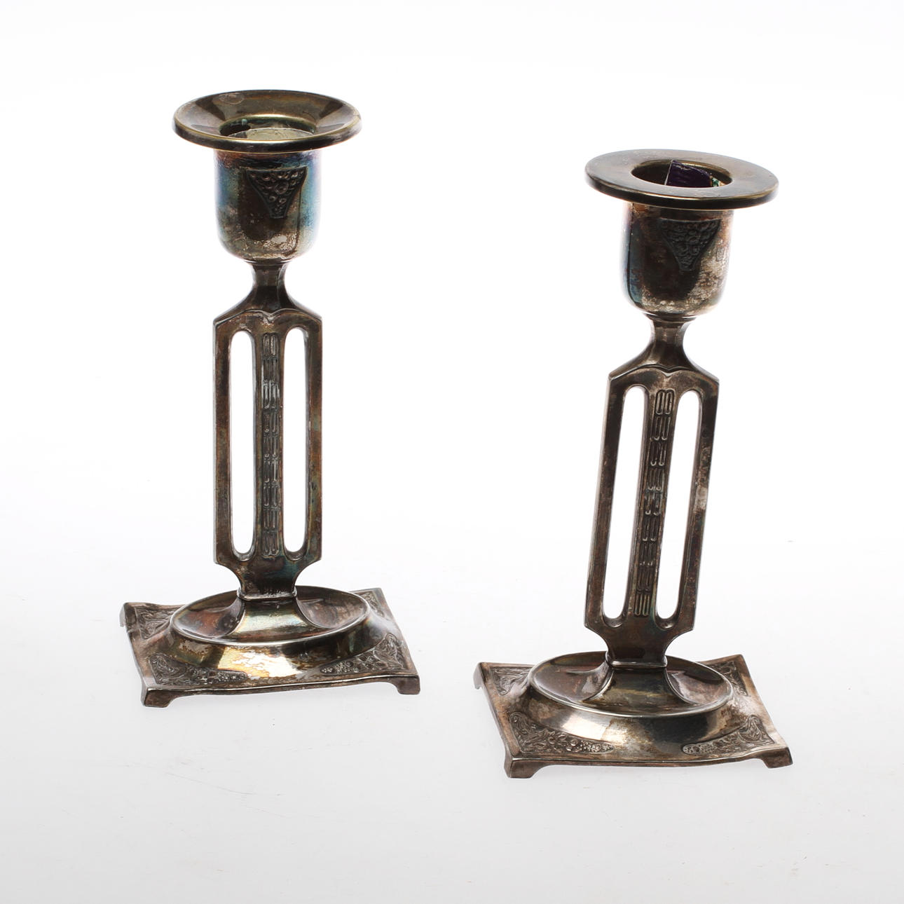 LJUSSTAKAR, 1 par, nysilver, WMF Wurttembergische Metallwarenfabrik.