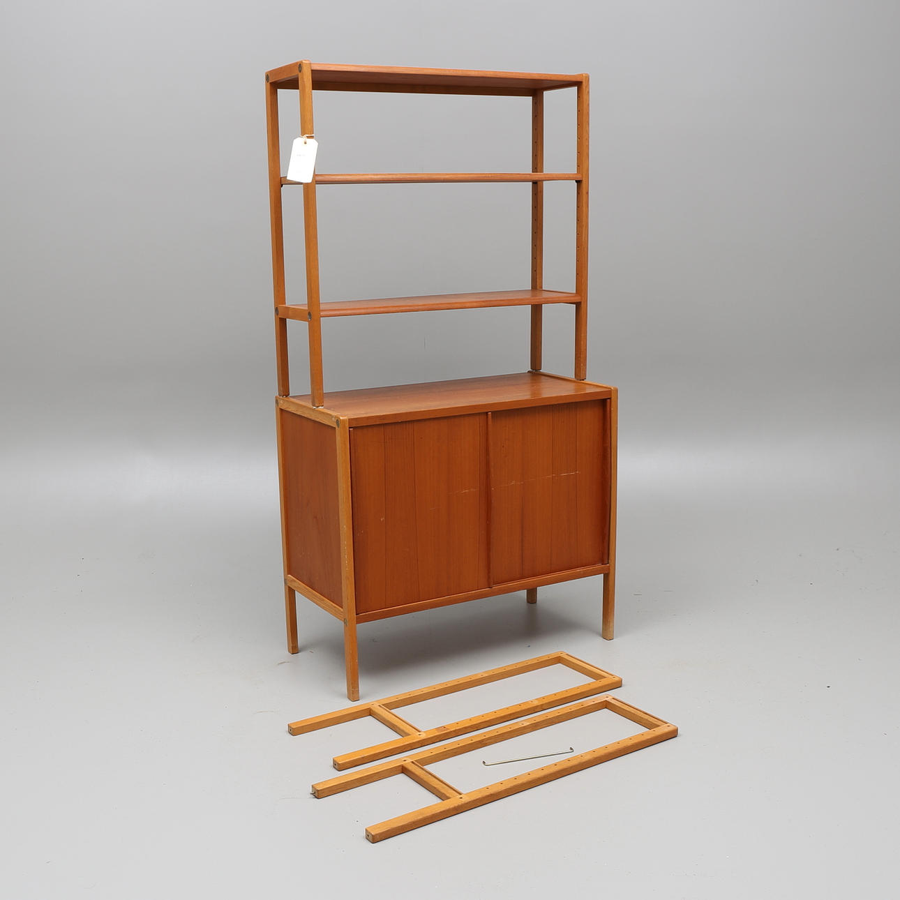 BOKHYLLA, teak, 2-delad, 1900-talets andra hälft.