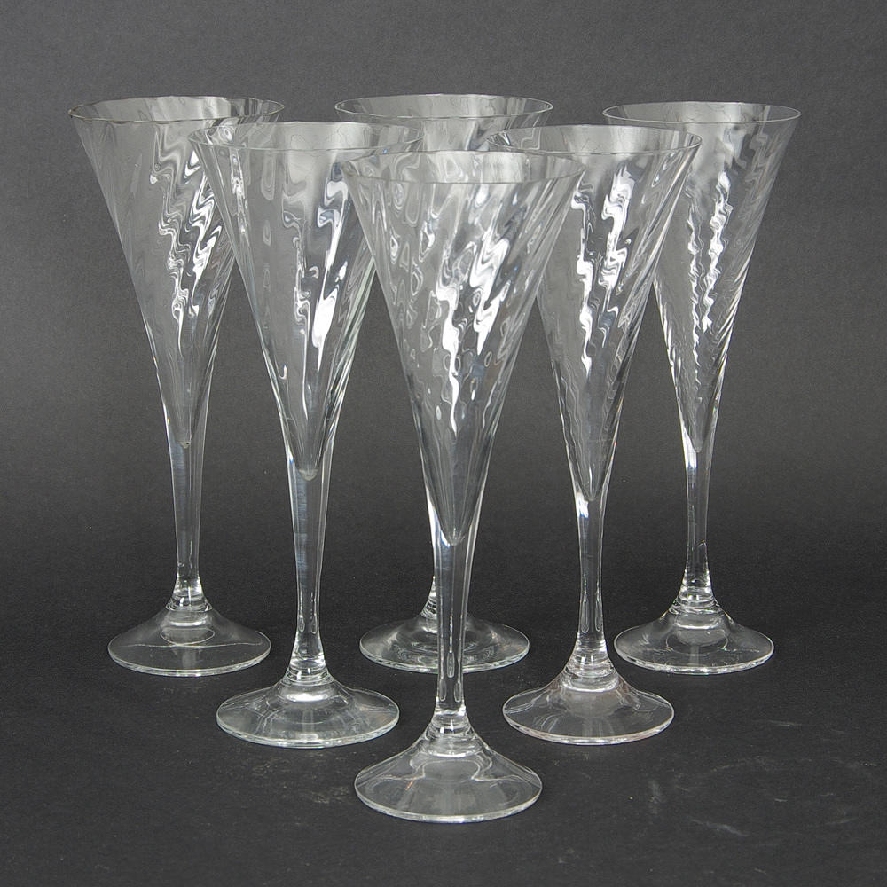 CHAMPAGNEGLAS, 6 stycken, "Helena", Orrefors.