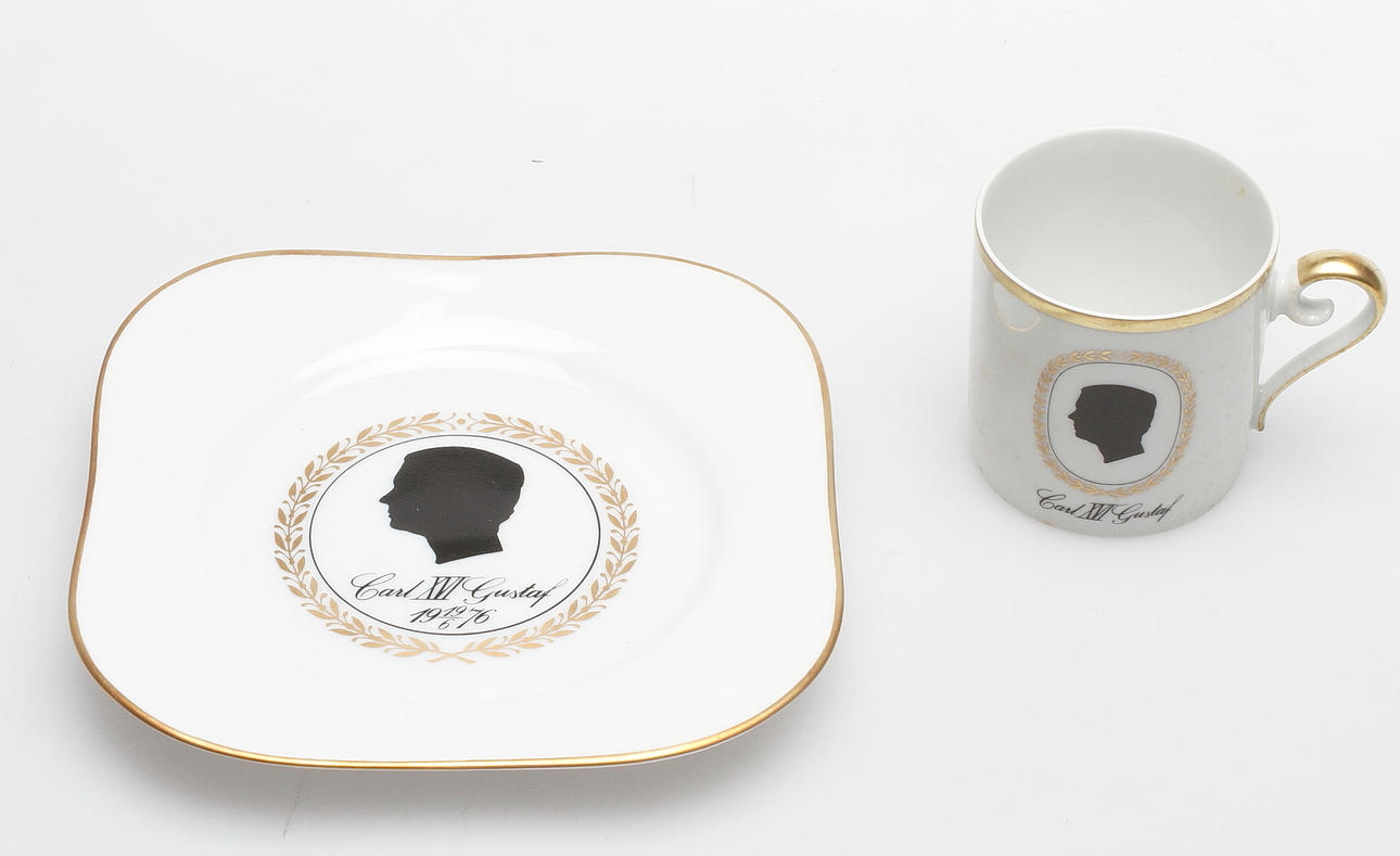 KOPPAR med FAT, 20 delar, Kungliga bröllopet, Hackefors.