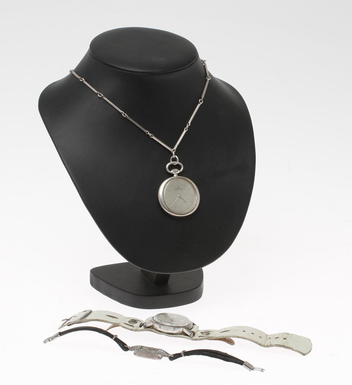 PARTI KLOCKOR, 3 st Monitor Incabloc, Golana fickur silver, Dam ur WC, 1900-tal.