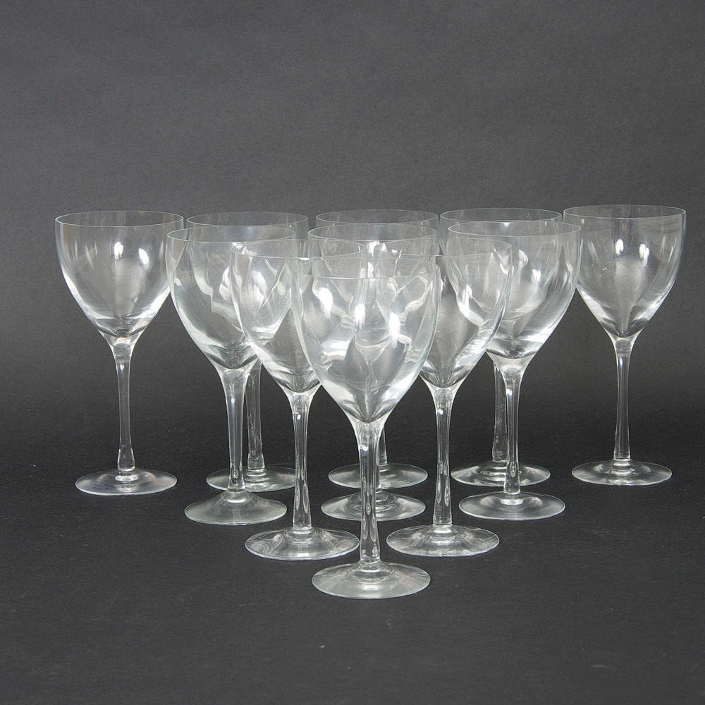 RÖDVINSGLAS, 11 stycken, "Chateau", Bertil Vallien, Kosta Boda.