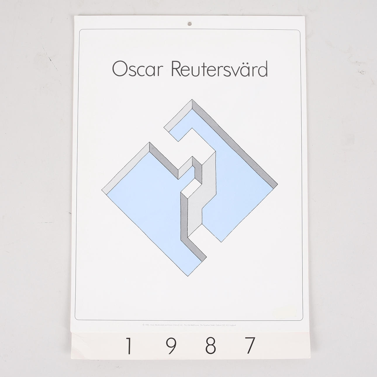 TAIDEKALENTERI, Oscar Reutersvärd, 1987.