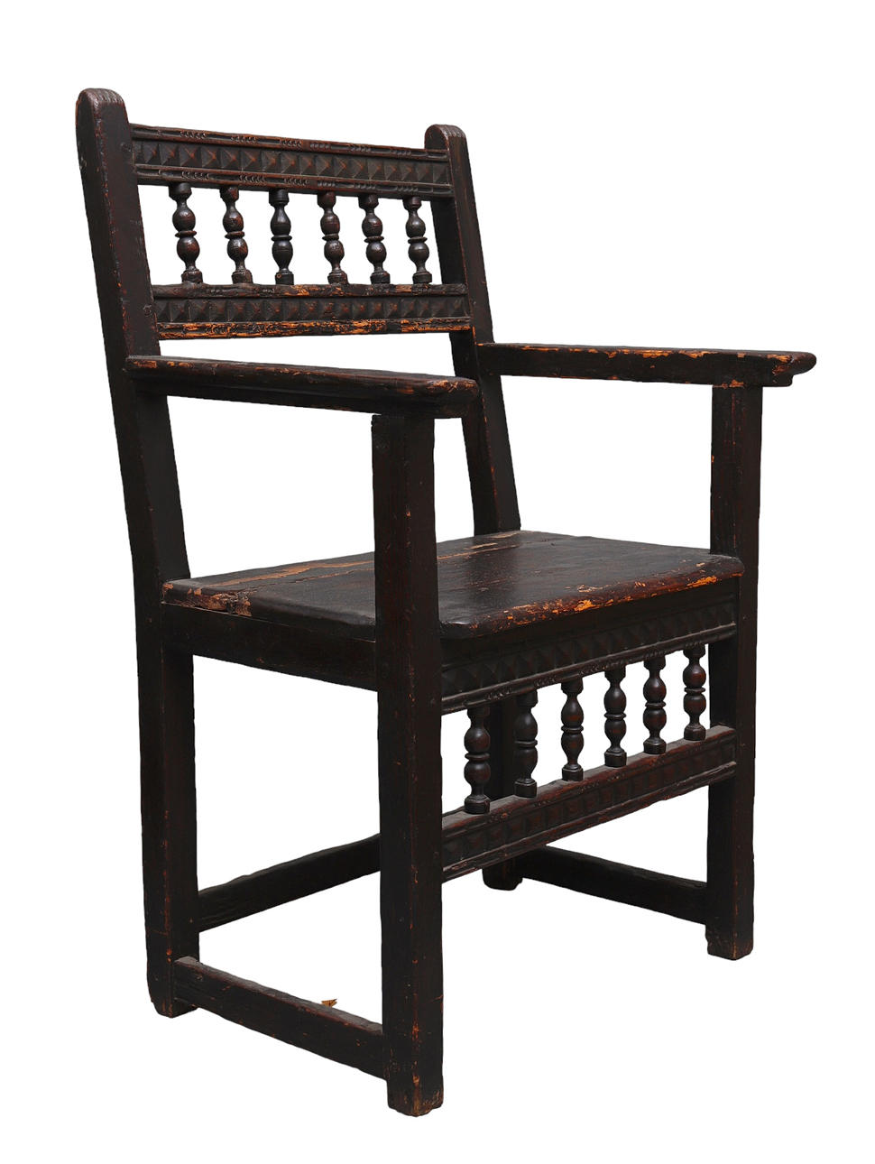 Sillón de brazos español del siglo XVIII.