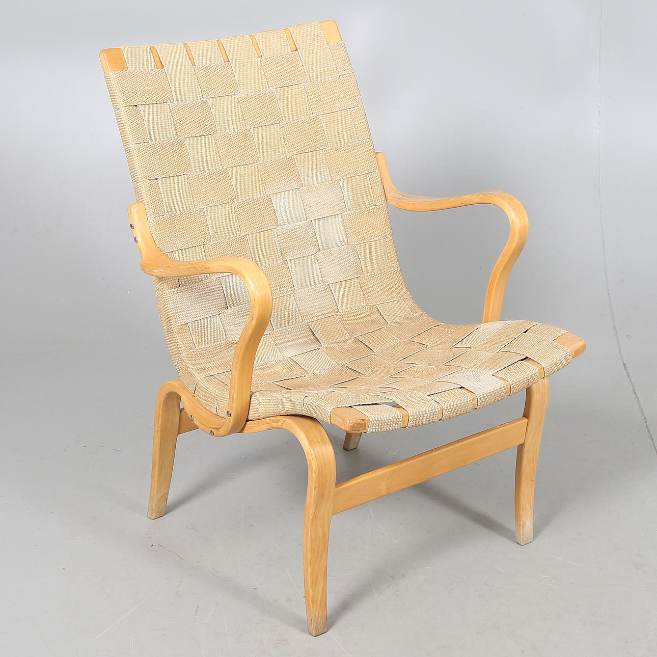 FÅTÖLJ, "Eva", Bruno Mathsson. "Firma Karl Mathsson Värnamo Sweden". 1973.