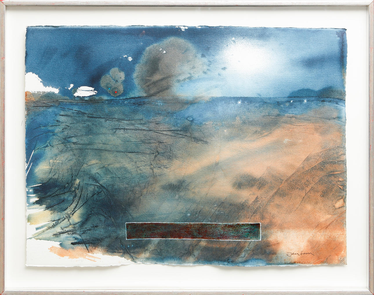 JOHAN LAMM. Komposition, Akvarell, signerad.