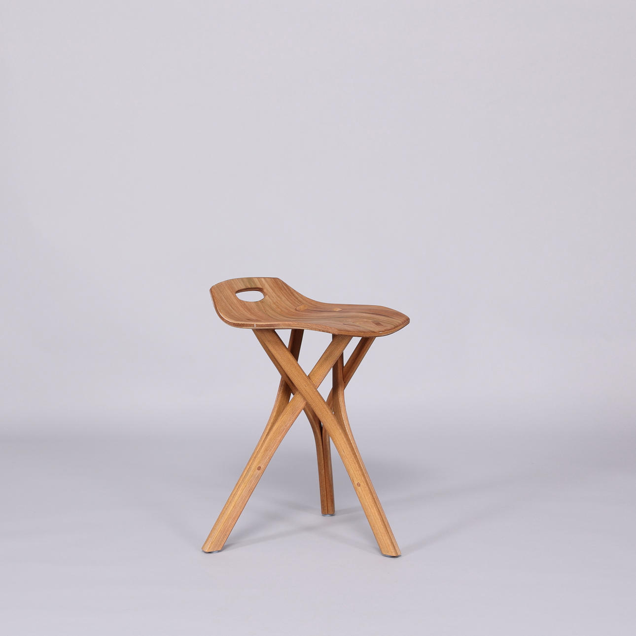 CALLE WARFVINGE. Stool in solid oiled elm, unique.