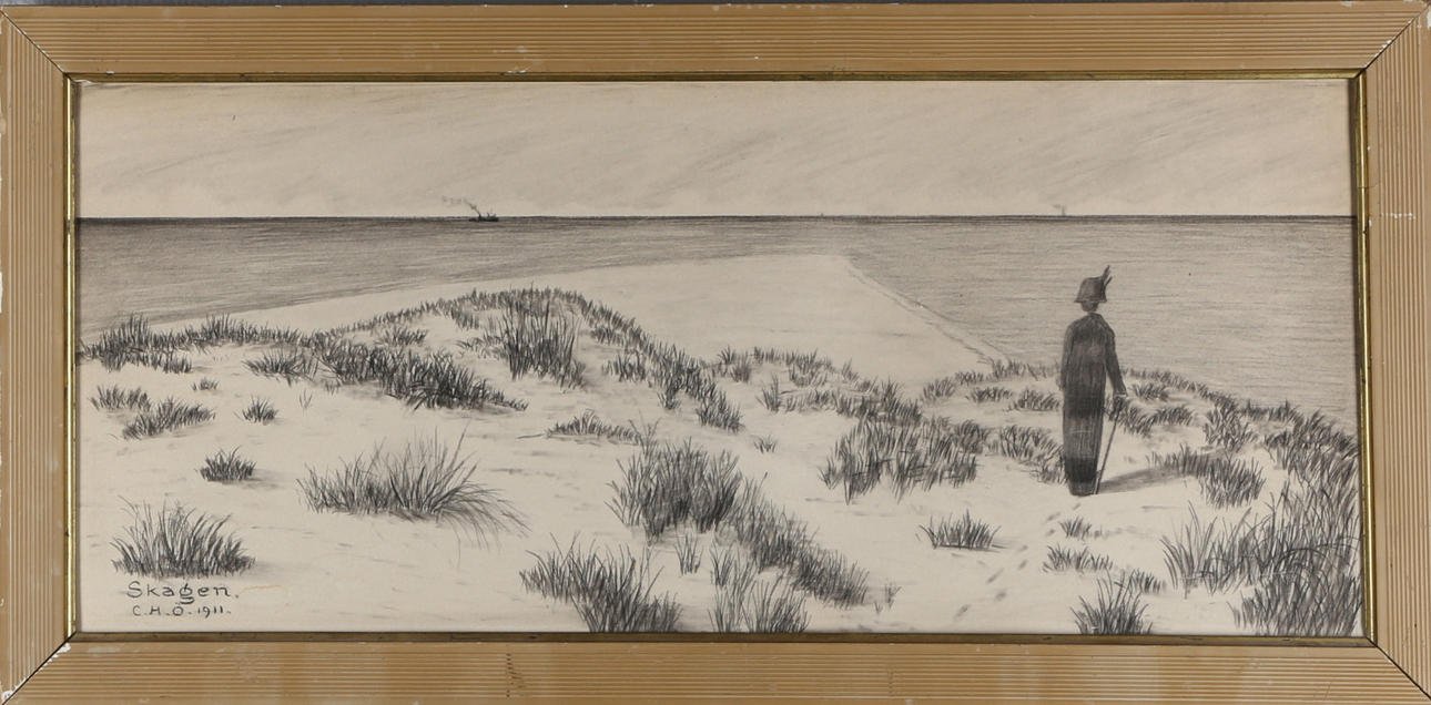 OIDENTIFIERAD KONSTNÄR. "Skagen", blyerts, signerad samt daterad, C. H . Ö. 1911.