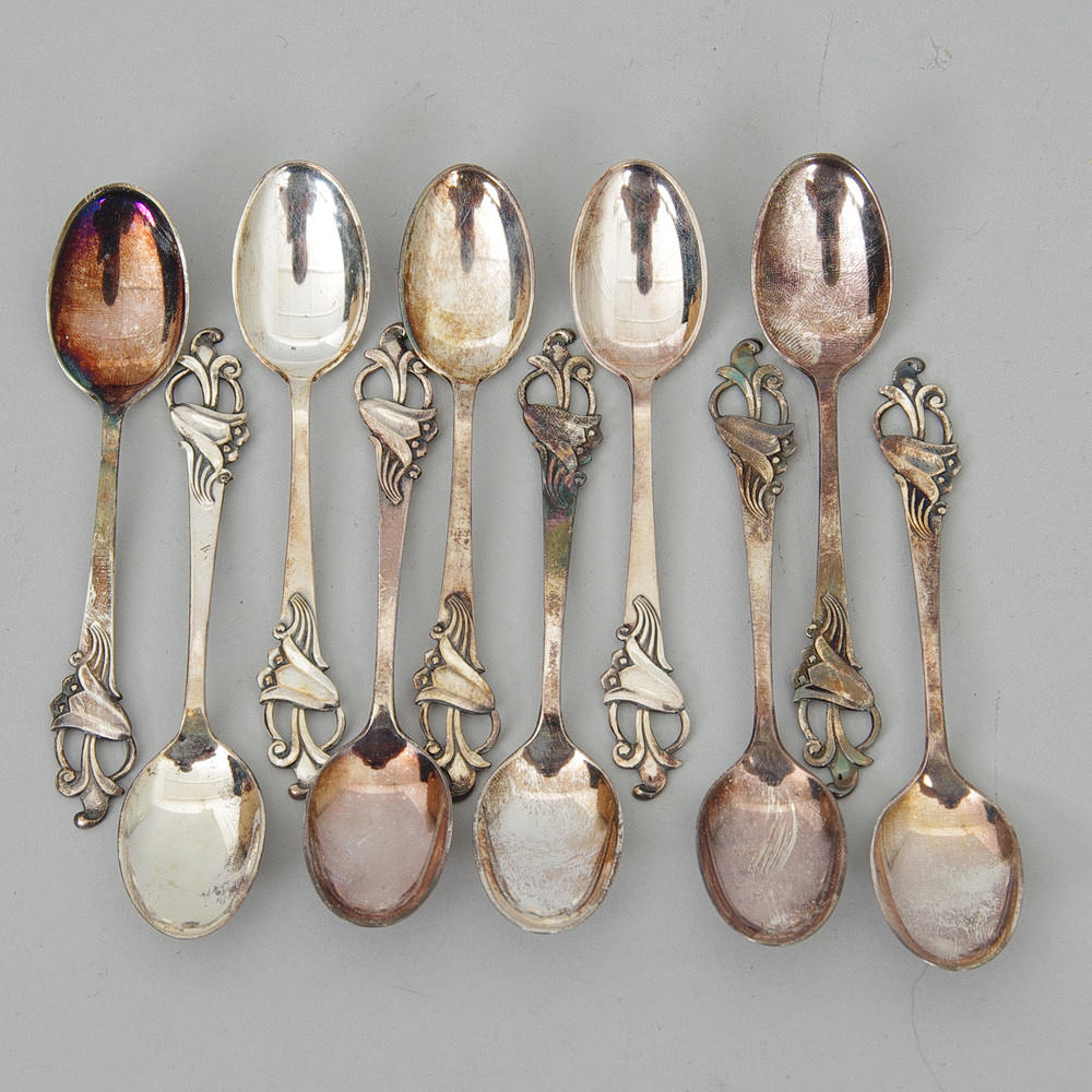 KAFFESKEDAR, 10 stycken, silver.