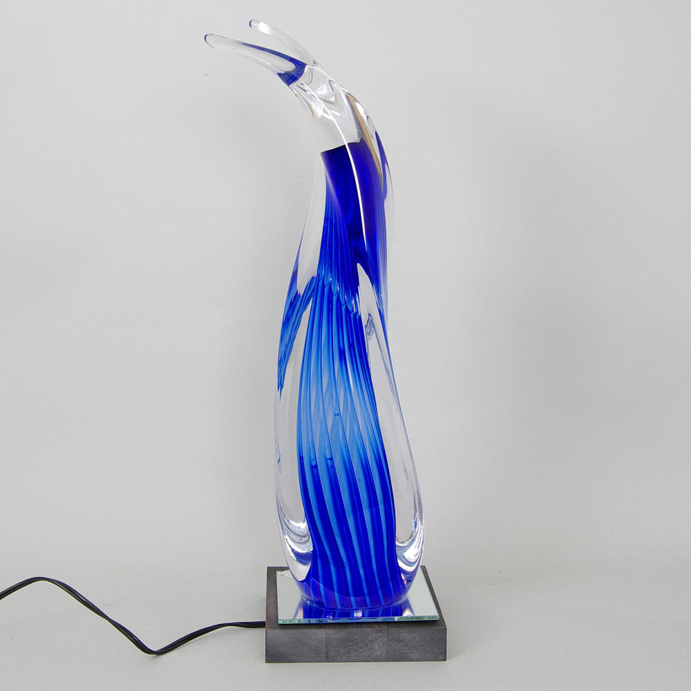 SKULPTUR MED BELYSNING, glas.