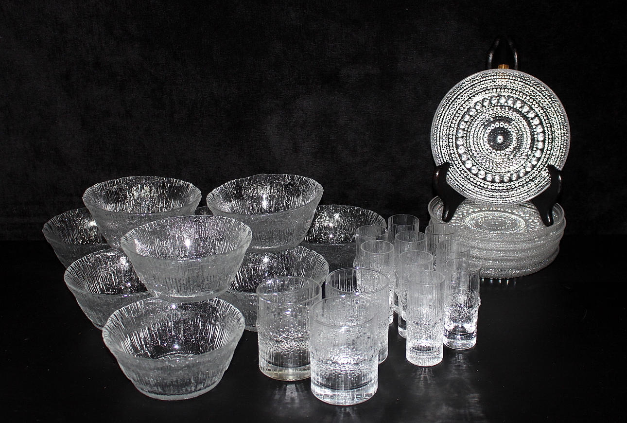 GLASFÖREMÅL, 27 delar, skålar, assietter, glas, Iittala.