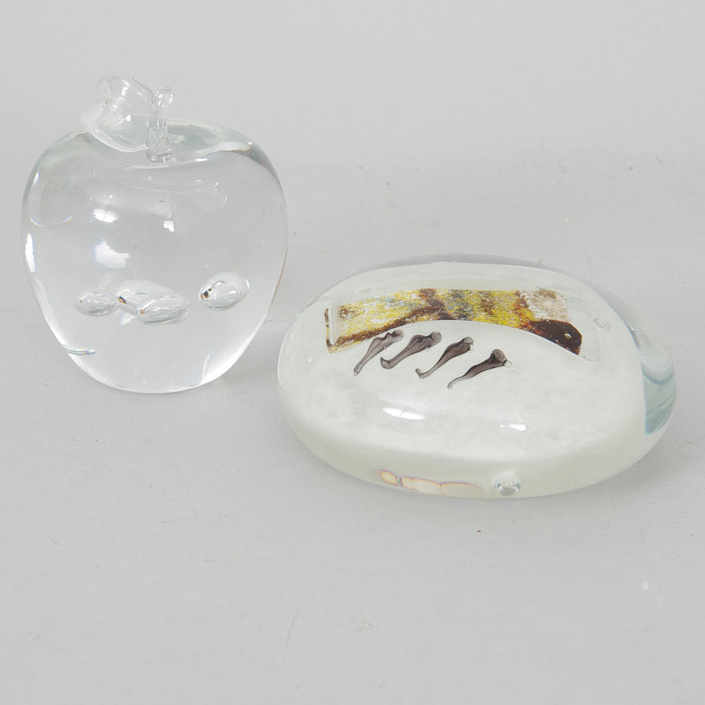 SKULPTURER, 2 stycken, glas, bl.a. Båstad.