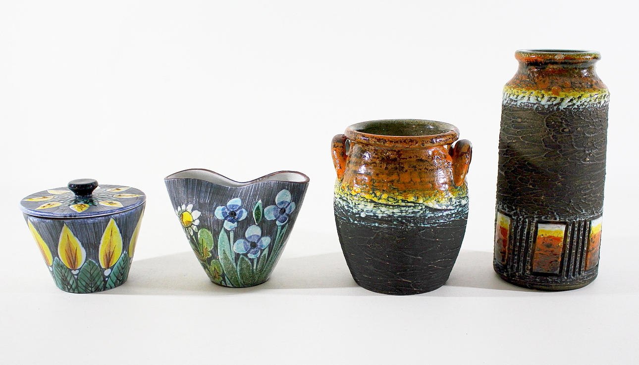 SKÅLAR; VASER, keramik, 4 st, Tilgmans.