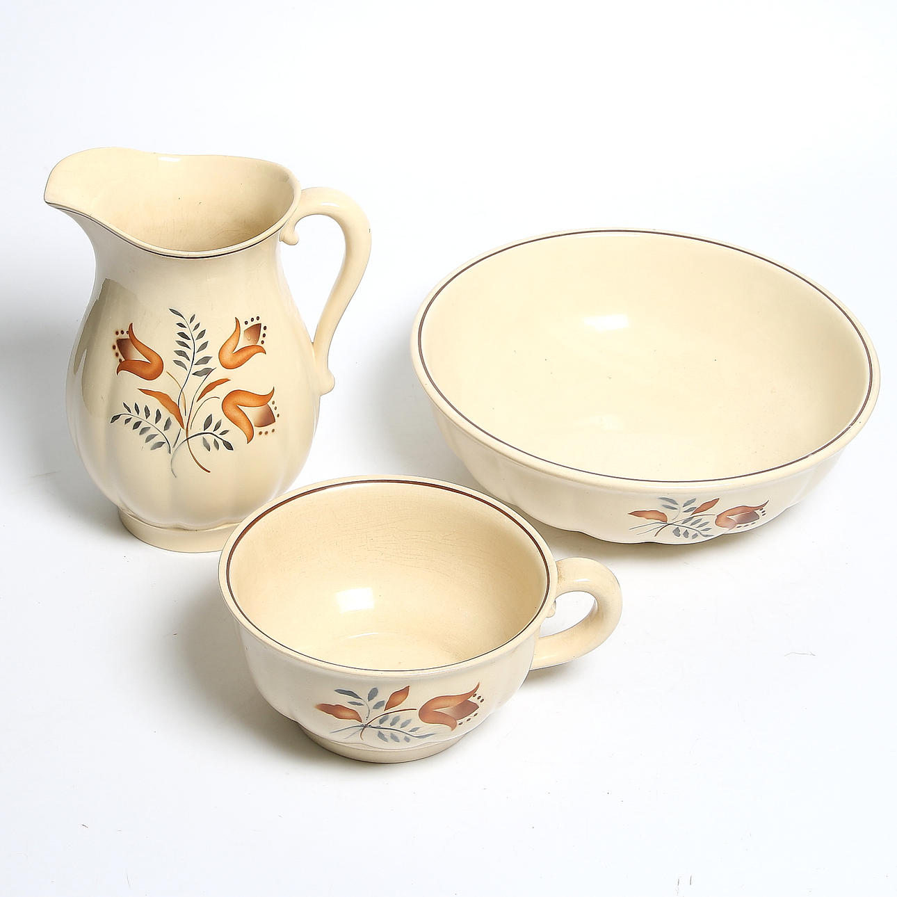 TVÄTTSERVIS, 3 delar, flintgods, Gefle. 1900-talets första hälft.