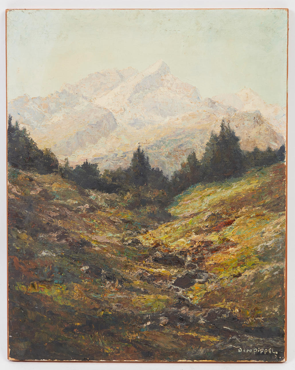 OTTO PIPPEL. Gemälde, Blick auf Alpspitze.