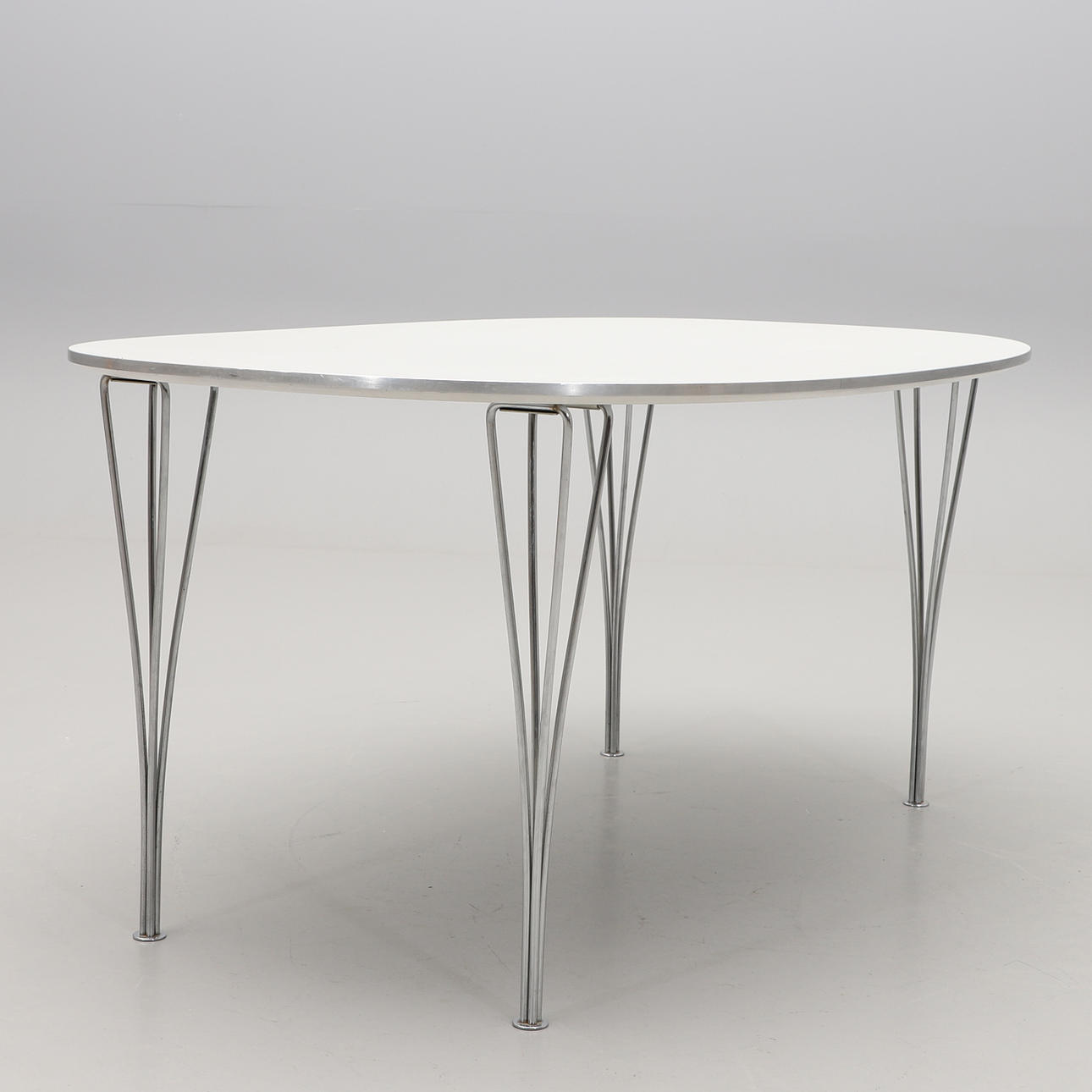 PIET HEIN & BRUNO MATHSSON. TABLE, "Superellipse", Fritz Hansen 1988, labelled.