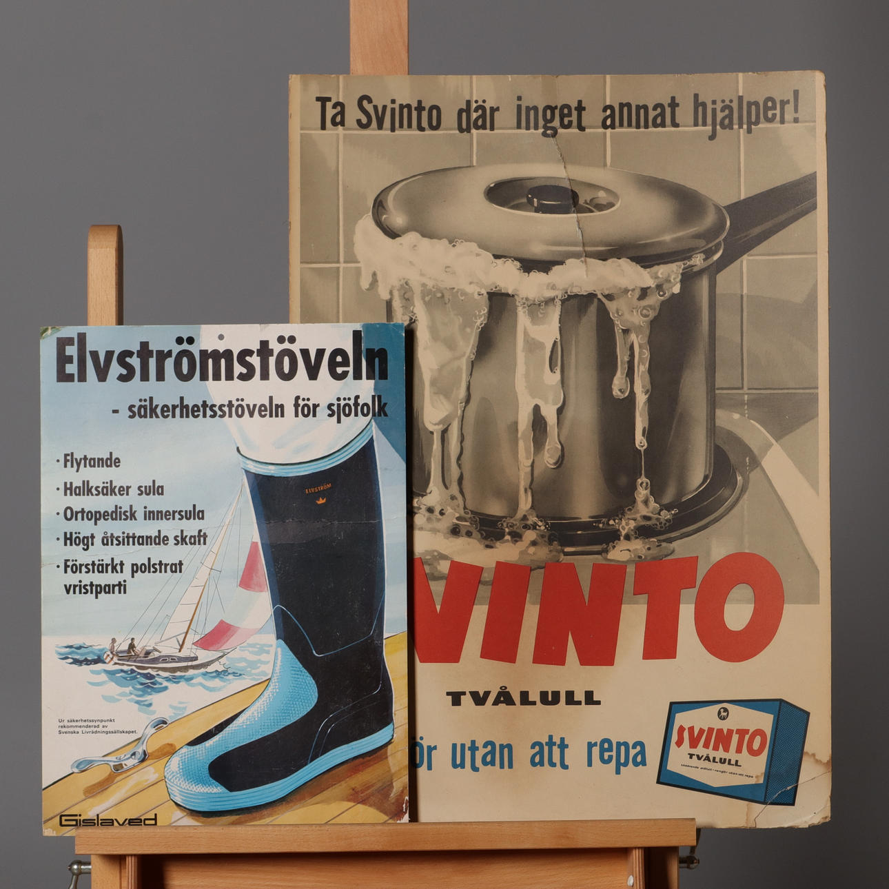 ADVERTISING SIGNS, 2 pcs, 1950s/60s.