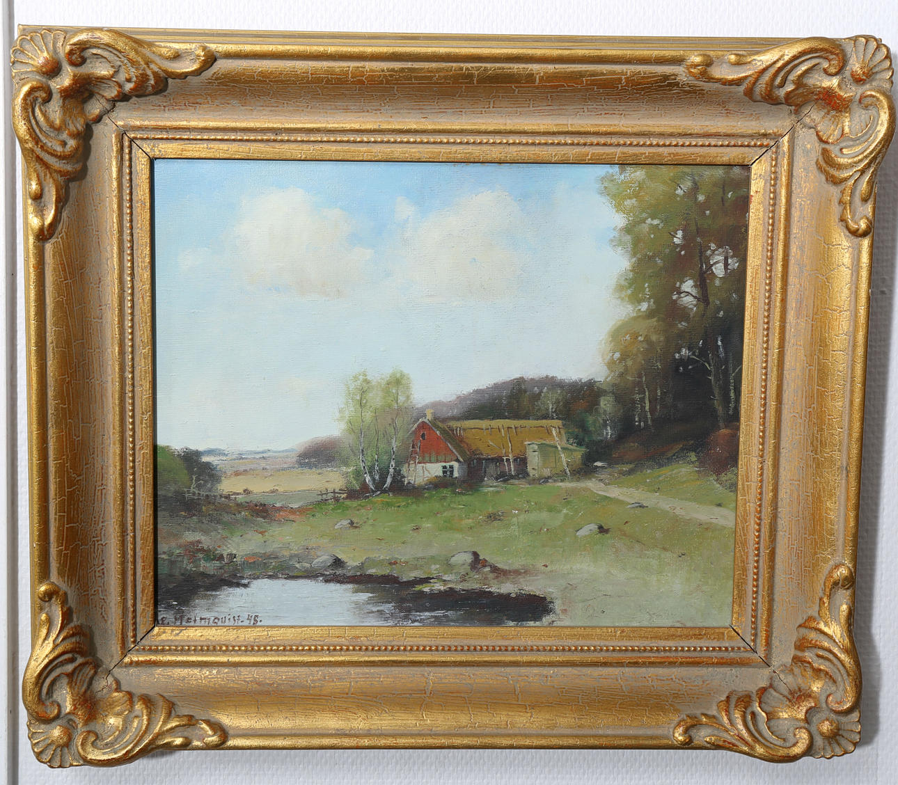 ERIK MALMQVIST. Olja på duk, "Norra Skåne", signerad E Malmqvist, daterad 48.