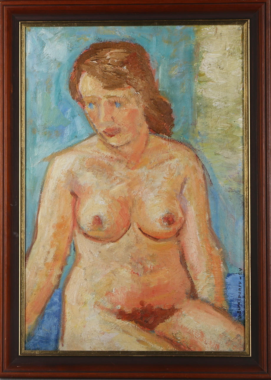 ULF SUCKSDORFF. "Den rödhåriga från Uppsala", olja på duk, signerad U Sucksdorff-54.