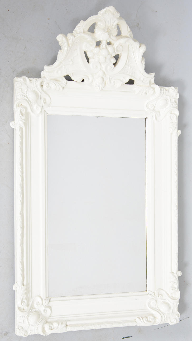 SPEGEL, vitmålad, sent 1800-tal.