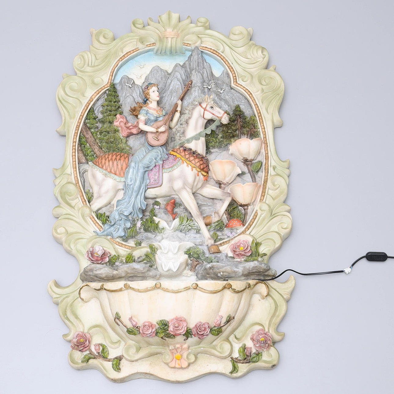 VÄGGFONTÄN, stenkomposit, sydeuropa.