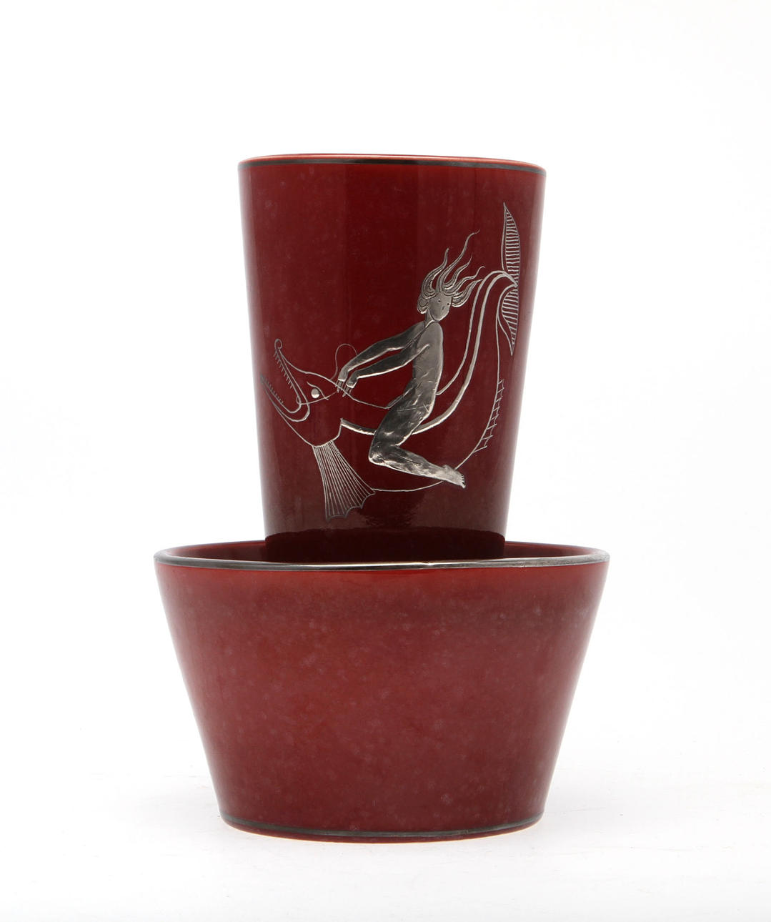 WILHELM KÅGE. Vas "Argenta", stengods. Gustavsberg.