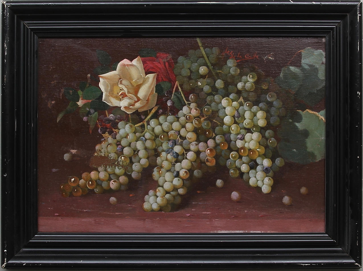 OIDENTIFIERAD KONSTNÄR. Olja på duk. 1800-1900-tal. Signerad.