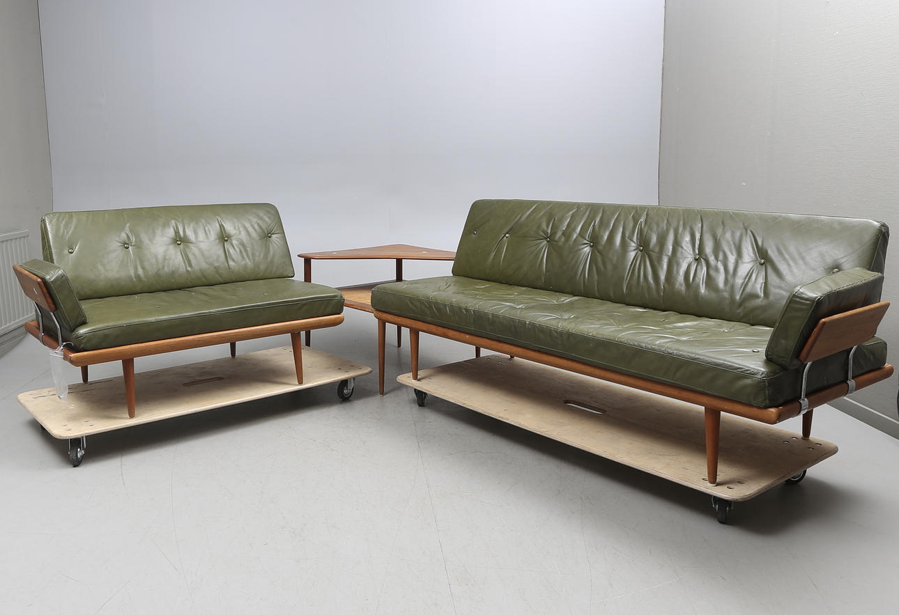 SOFFGRUPP, 3 delar, "Minerva", Peter Hvidt och Orla Mölgaard-Nielsen, France & Son, Danmark.