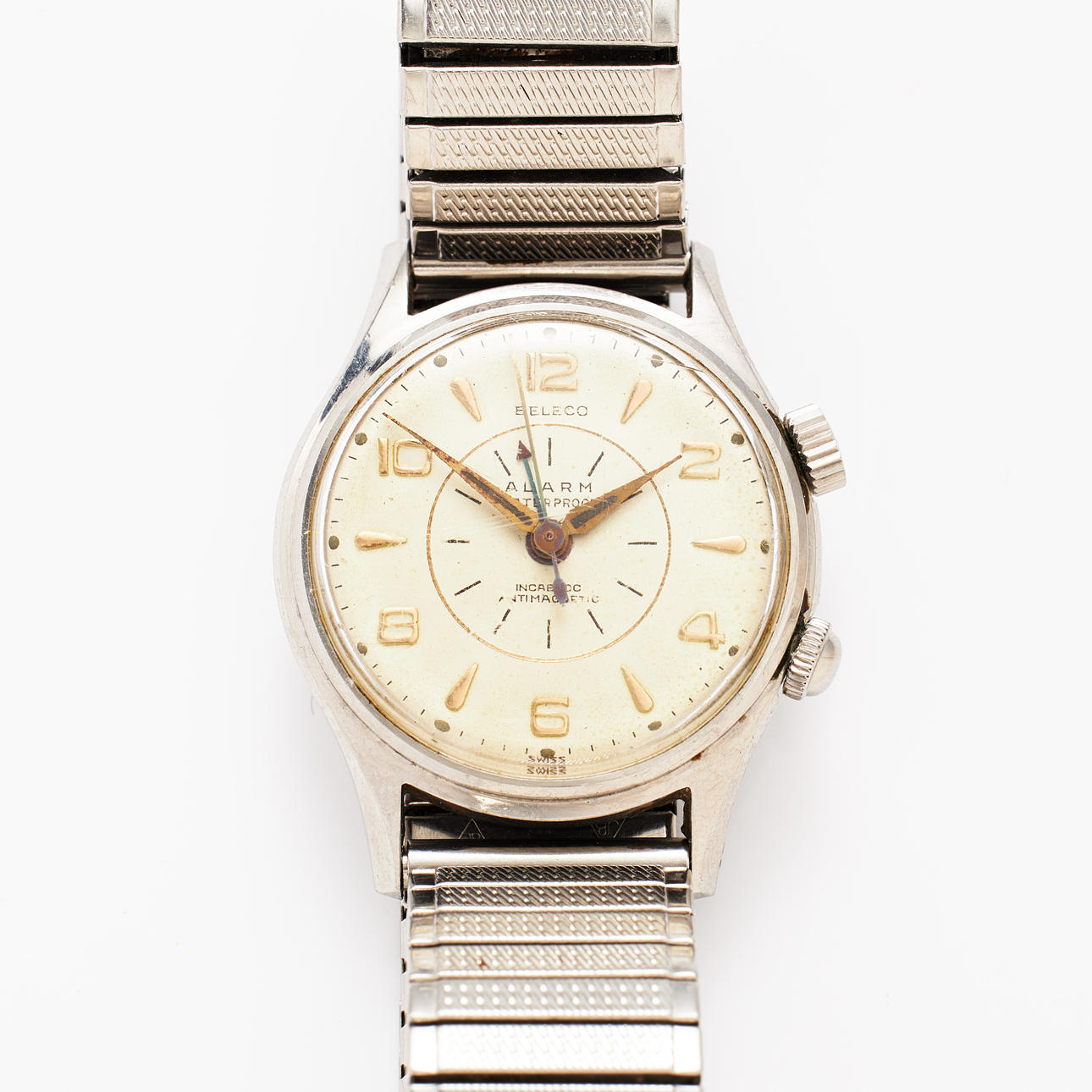 BELECO, wristwatch, steel, 1950/60s.