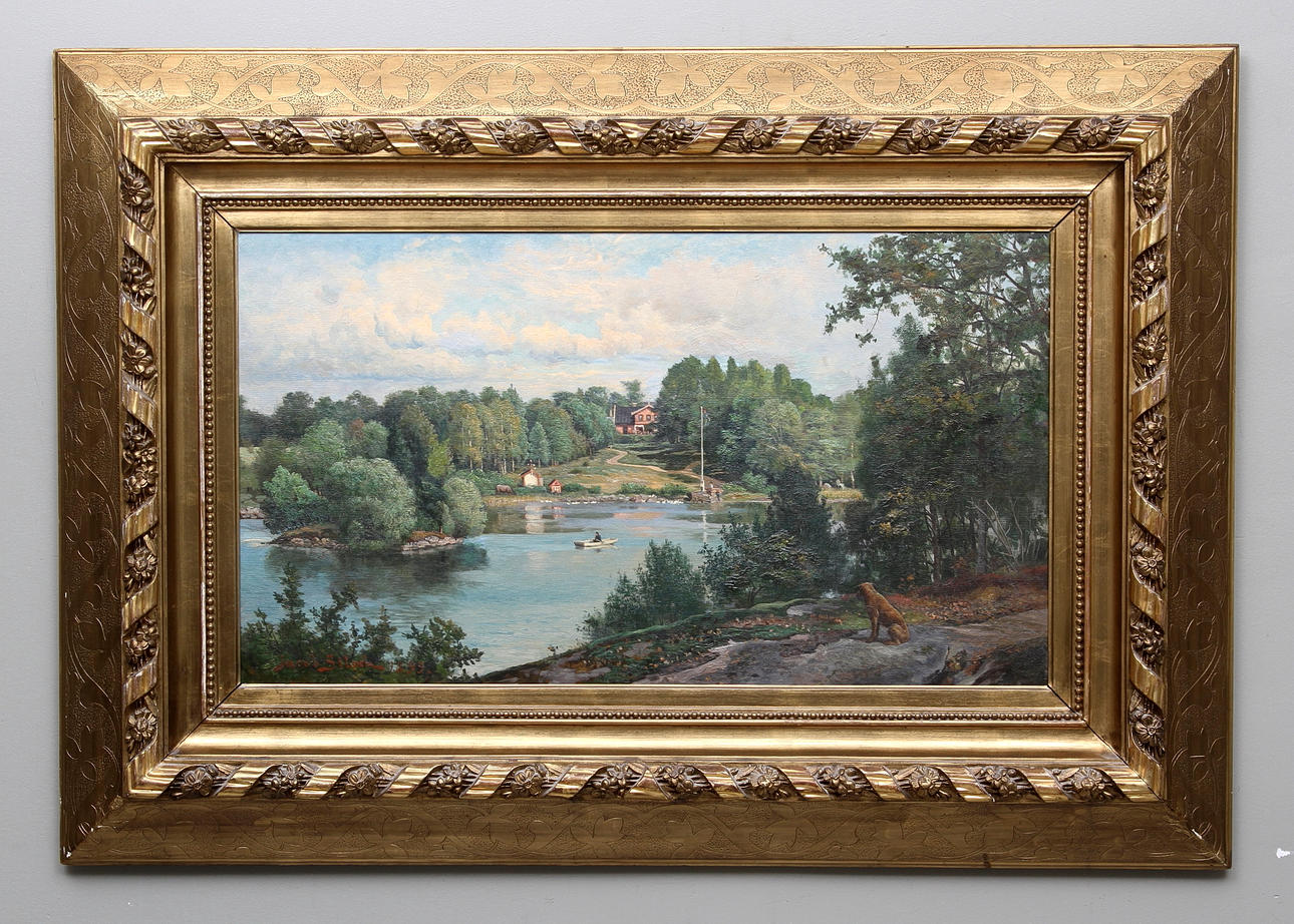 JOHAN JACOB SILVÉN. "Bastasjö Blekinge", signerad och daterad Jacob Silvén 1899.