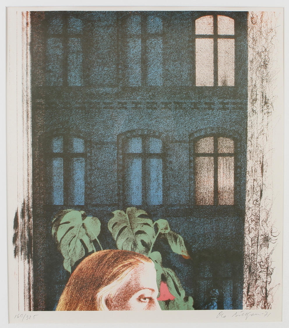 OLA BILLGREN. Komposition, färglitografi, signerad samt numrerad 160/325, daterad -71.