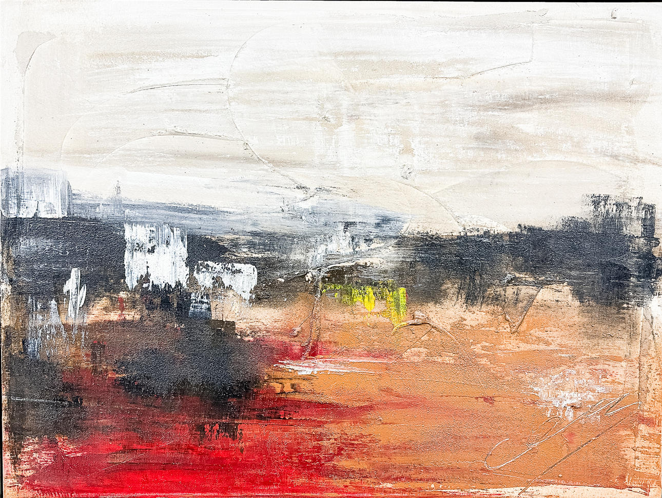 Artista desconocido, COMPOSICIÓN MIXTA, firmada.