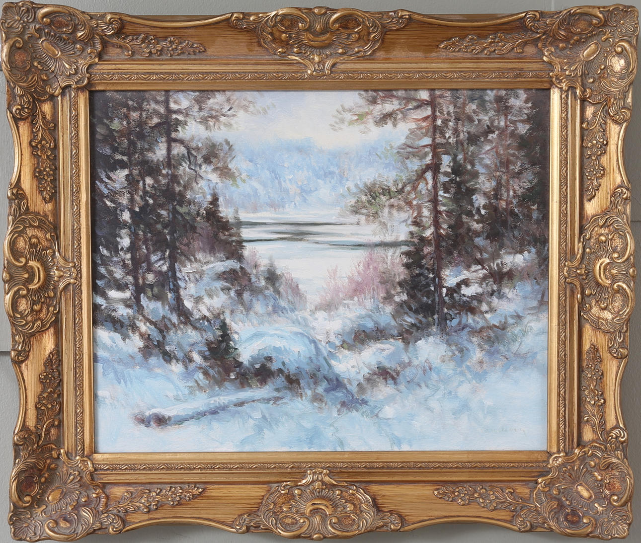 OIDENTIFIERAD KONSTNÄR. "Marsvinter", olja på duk, signerad.