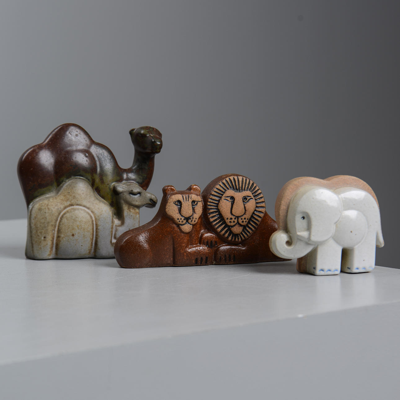 LISA LARSON. Figurines from the series Noah's Ark, Gustavsberg (3