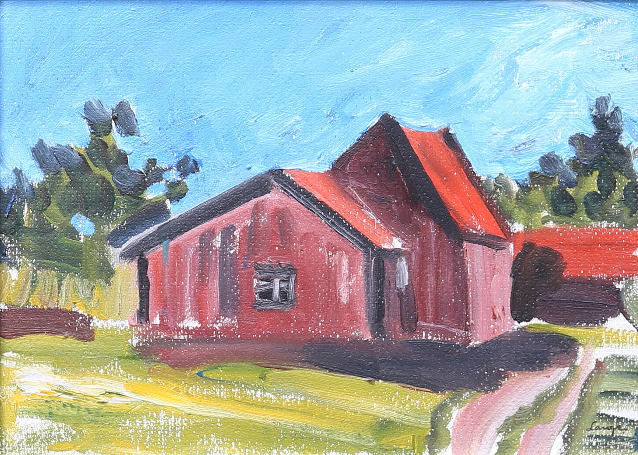 GÖRAN LANGE. Oil on panel, “From Runnö”, signed, 1983.