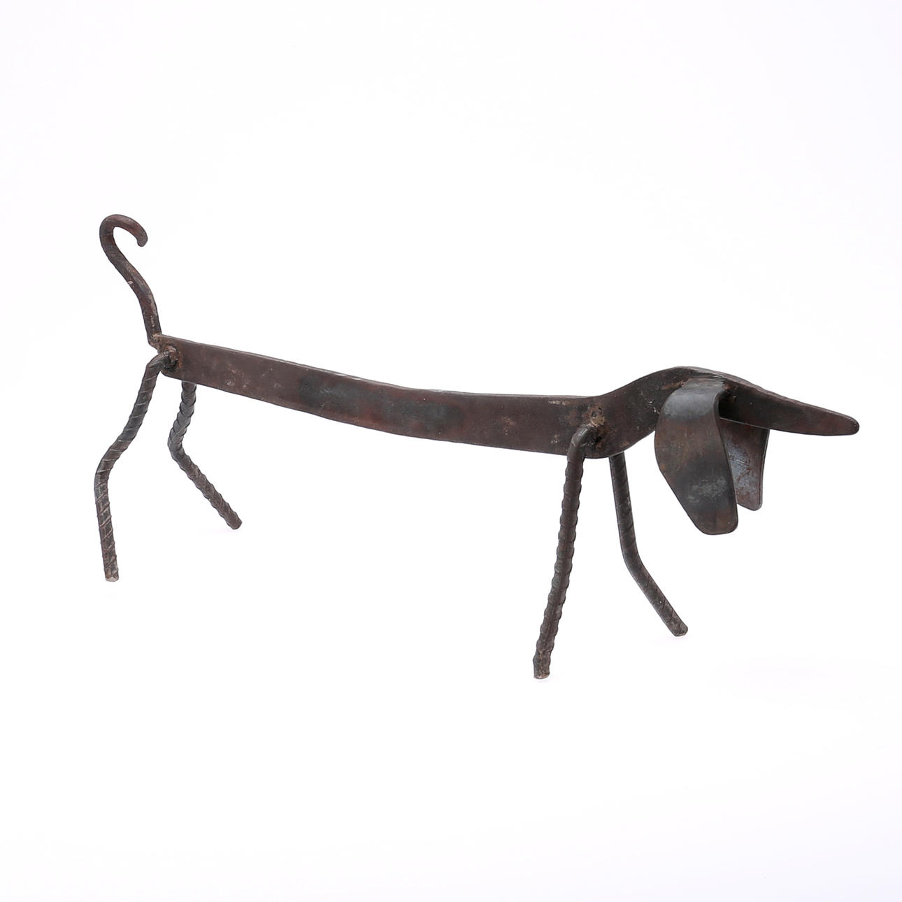GÖRAN LANGE. Fire dog, metal, monogram marked GL.