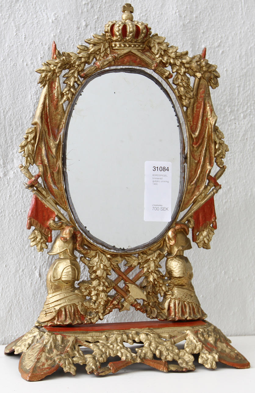 BORDSPEGEL, bronserad gjutjärn, omkring 1900.