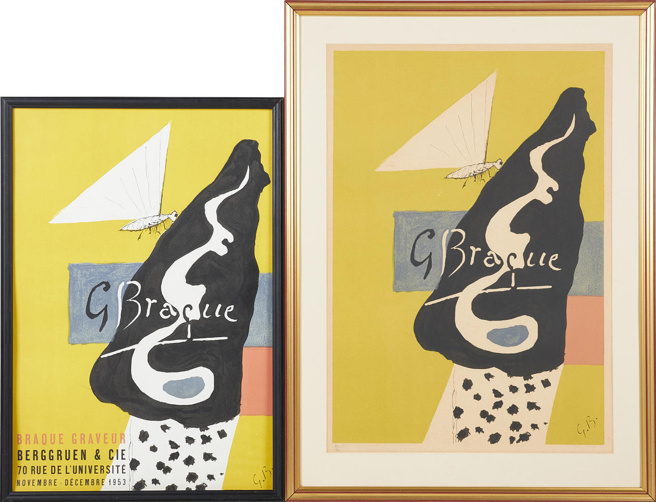 AFTER GEORGE BRAQUE. 2 pieces, Exhibition poster 1953 and colour ...