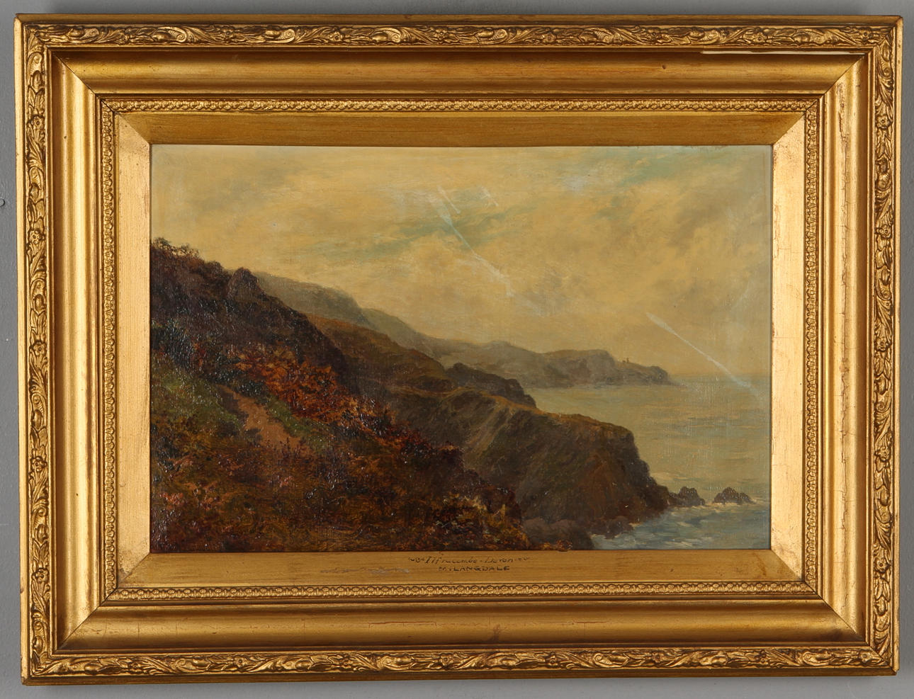 MARMADUKE A. LANGDALE. Motiv från Ilfracombe Devon, olja på duk, signerad.