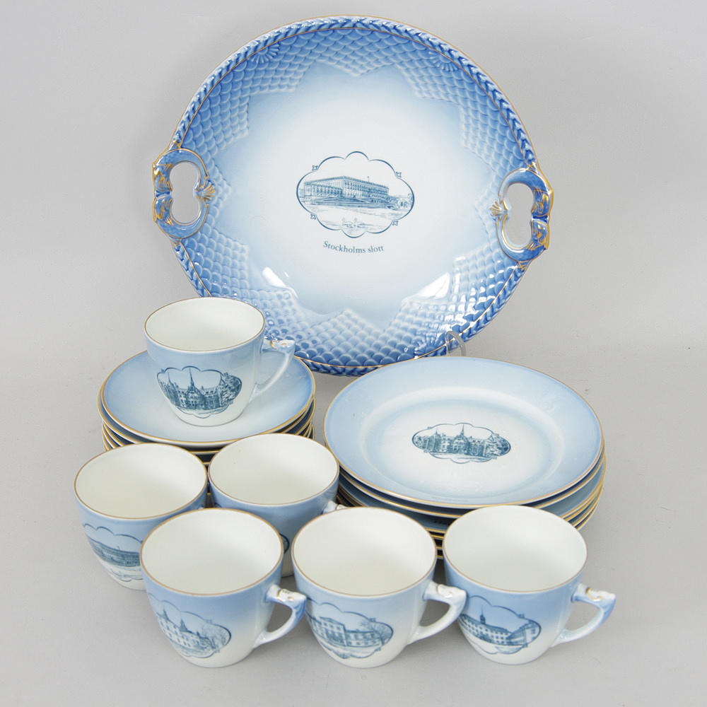 KAFFESERVIS, porslin, "Svenska slott", Bing & Gröndal.