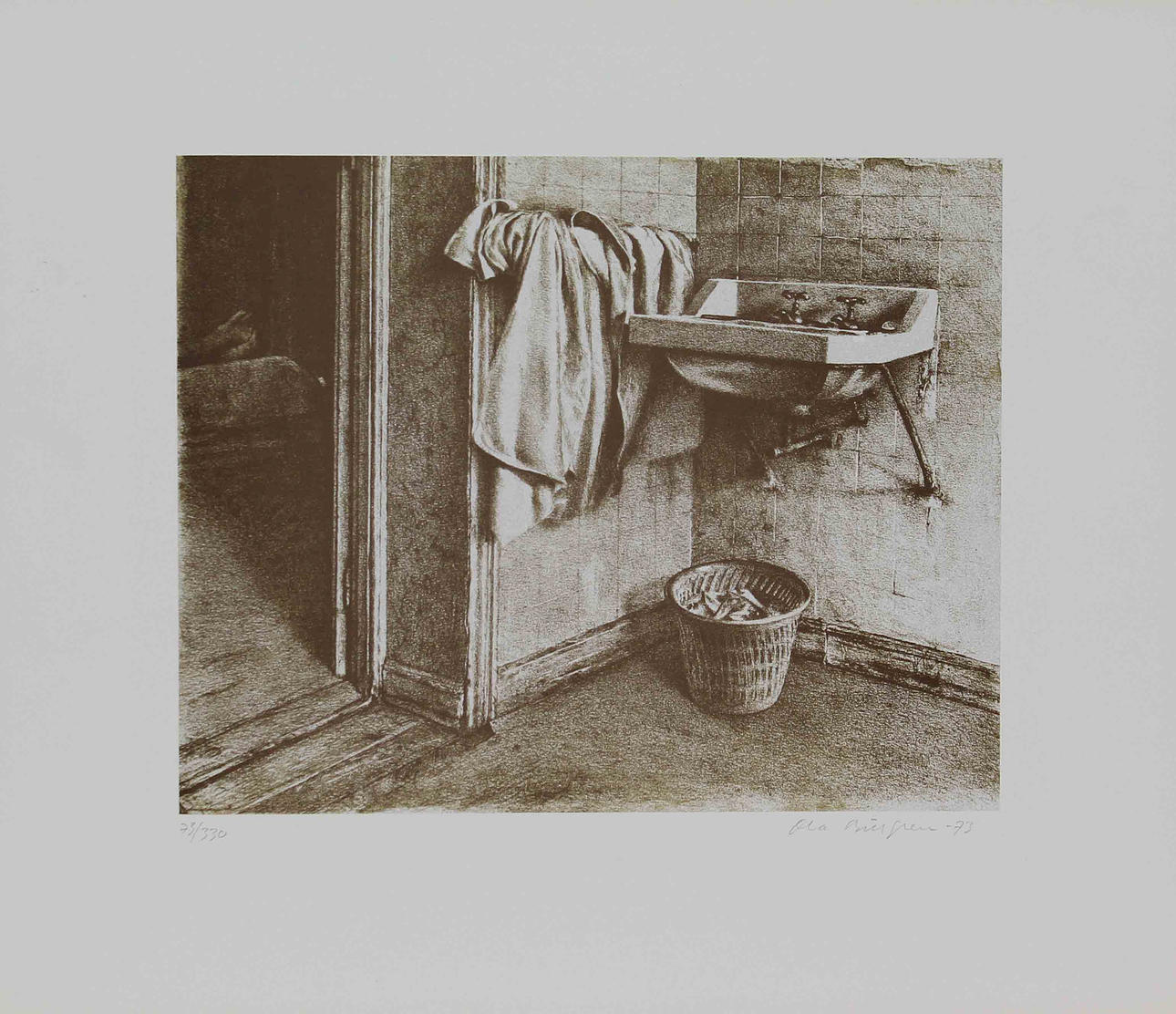 OLA BILLGREN. Komposition. Litografi. Signerad Ola Billgren och daterad -73. 105/330.