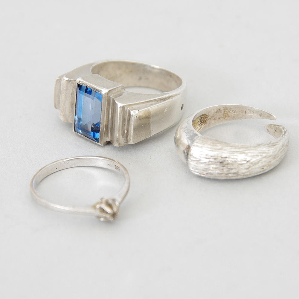 RINGAR, 3 stycken, silver.