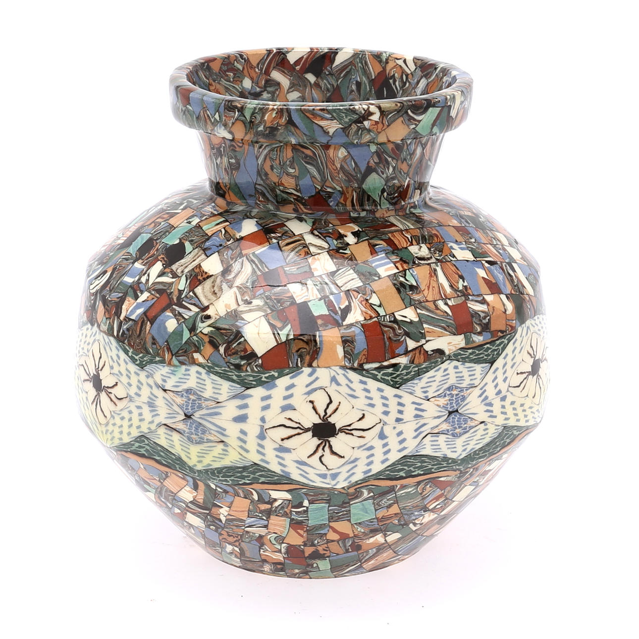 JEAN GERBINO. A mosaic vase, Vallauris, France. 1876-1966